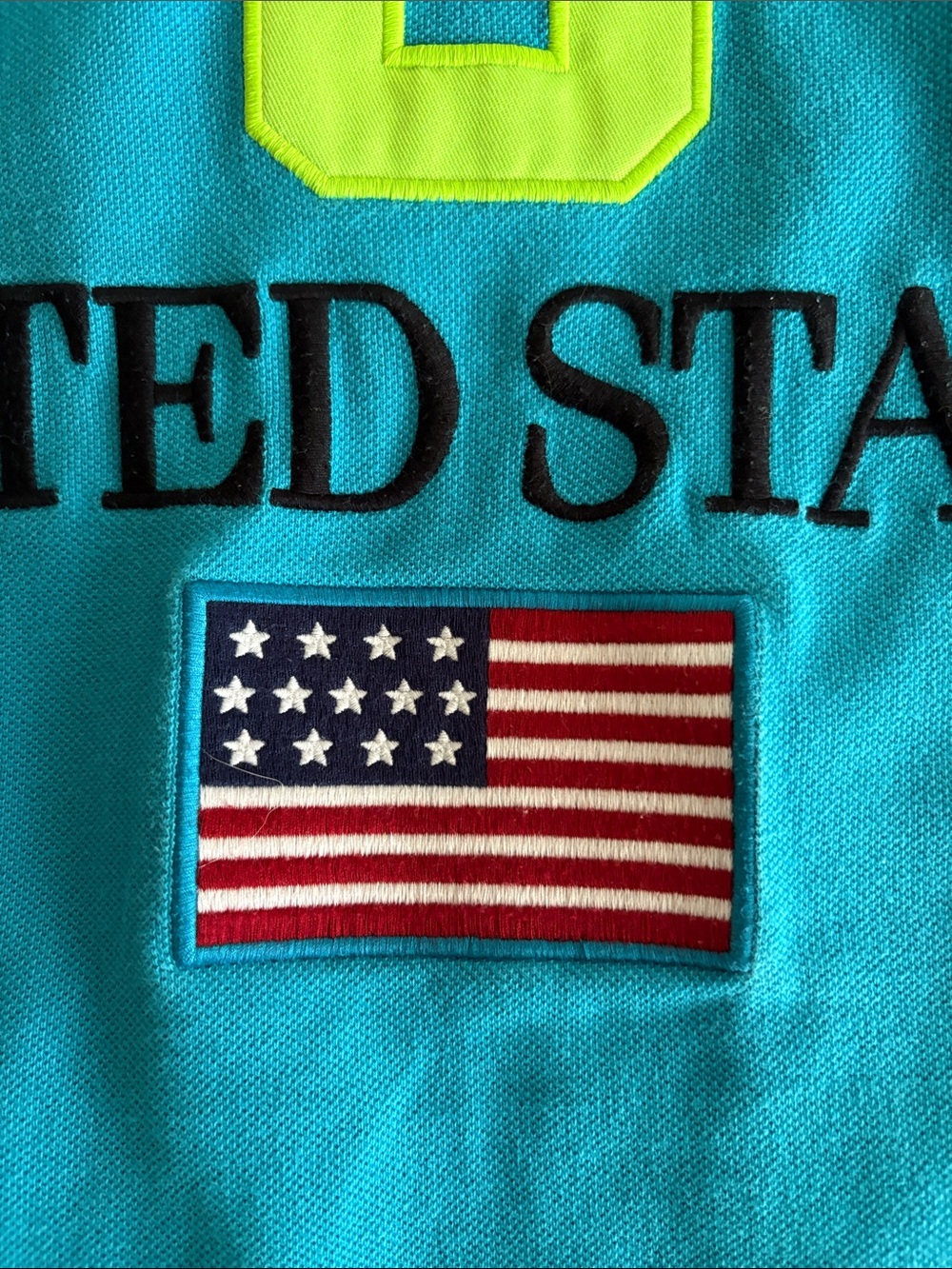 Polo Ralph Lauren USA Big Pony #3 Flag Polo Shirt Blue Men’s L - Picture 10 of 15